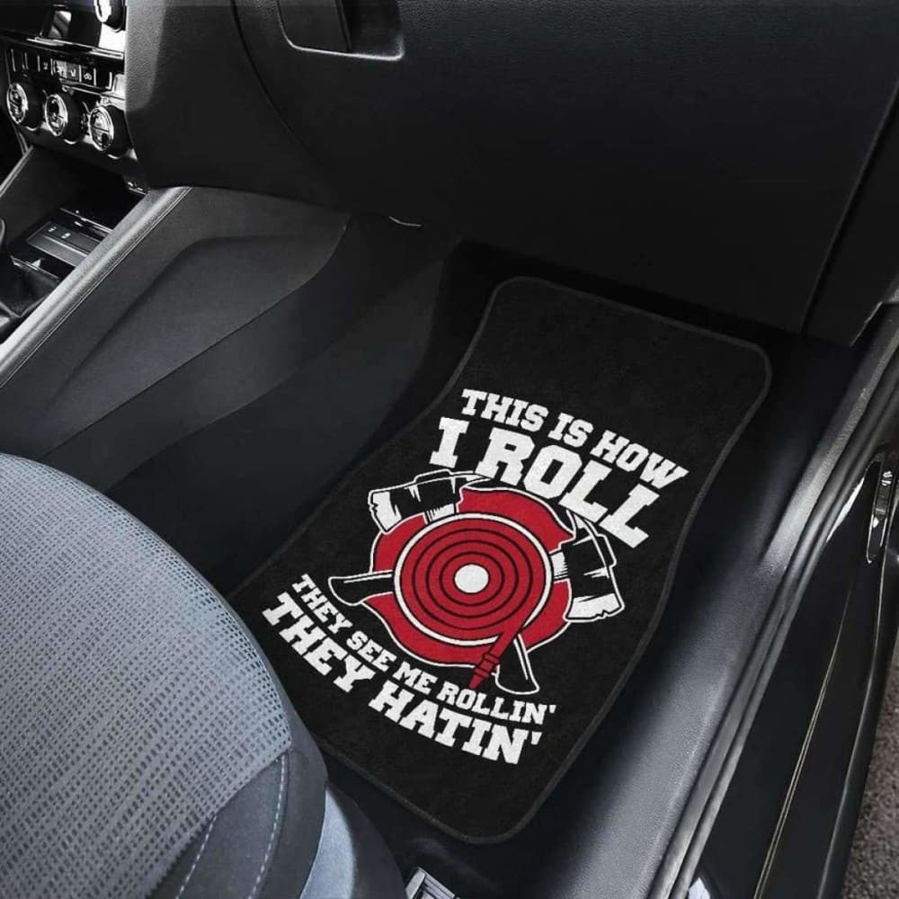 Firefighter Front And Back Car Mats Set Of