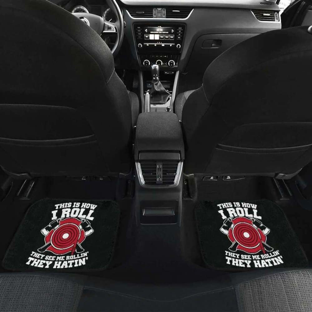 Firefighter Front And Back Car Mats Set Of