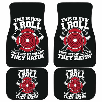 Firefighter Front And Back Car Mats Set Of