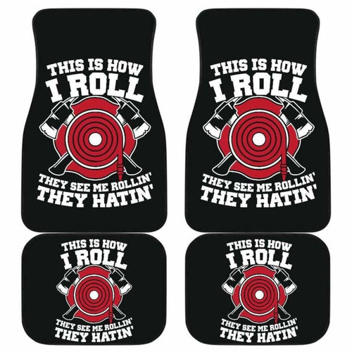 Firefighter Front And Back Car Mats Set Of