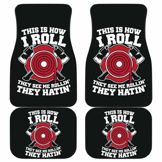 Firefighter Front And Back Car Mats Set Of