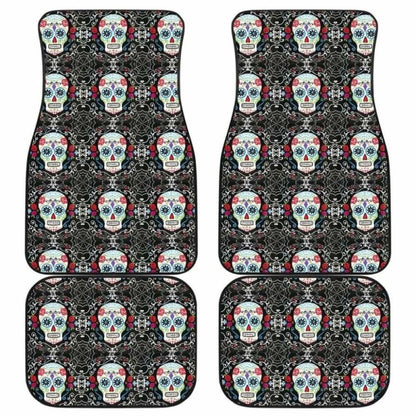 Set Of Pcs Floral Sugar Skull Car Mats