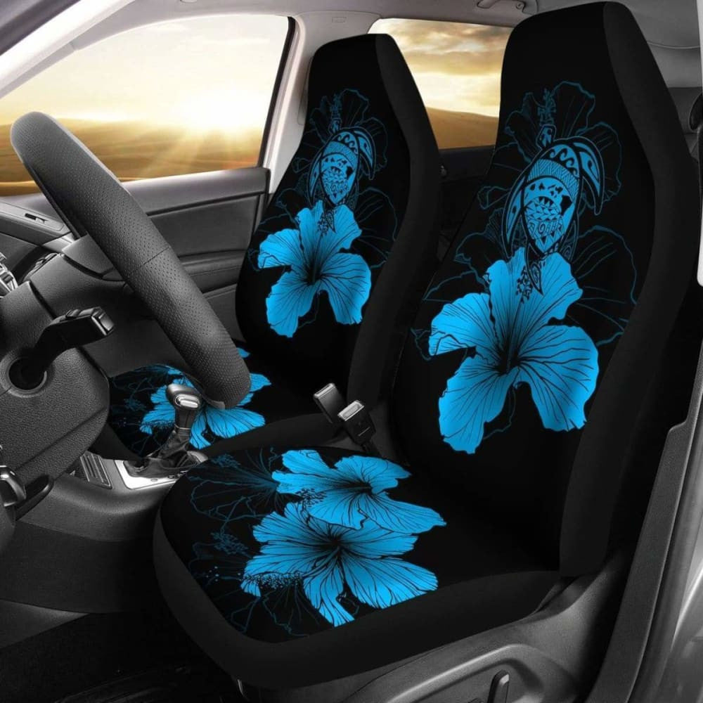 Hawaii Hibiscus Car Seat Cover - Turtle Map - Traffic Blue - New