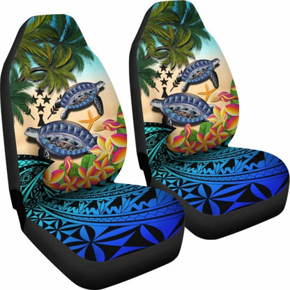Kosrae Car Seat Covers - Polynesian Turtle Coconut Tree And Plumeria Amazing