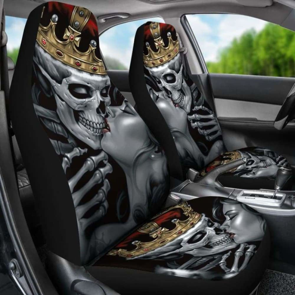 Set Of Skull King Queen Skull Car Seat Covers