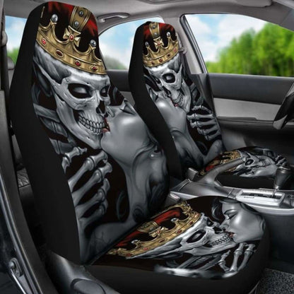 Set Of Skull King Queen Skull Car Seat Covers
