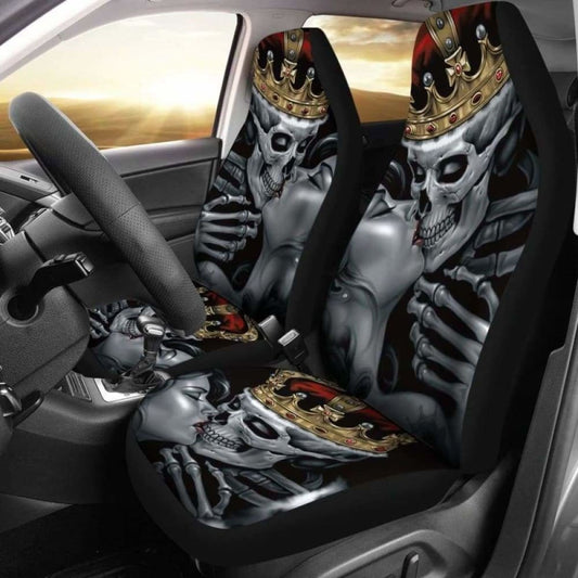 Set Of Skull King Queen Skull Car Seat Covers