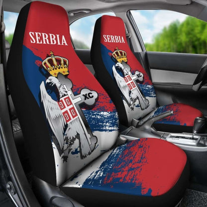 Serbia Car Seat Covers - Serbian Eagle Orthodox Cross