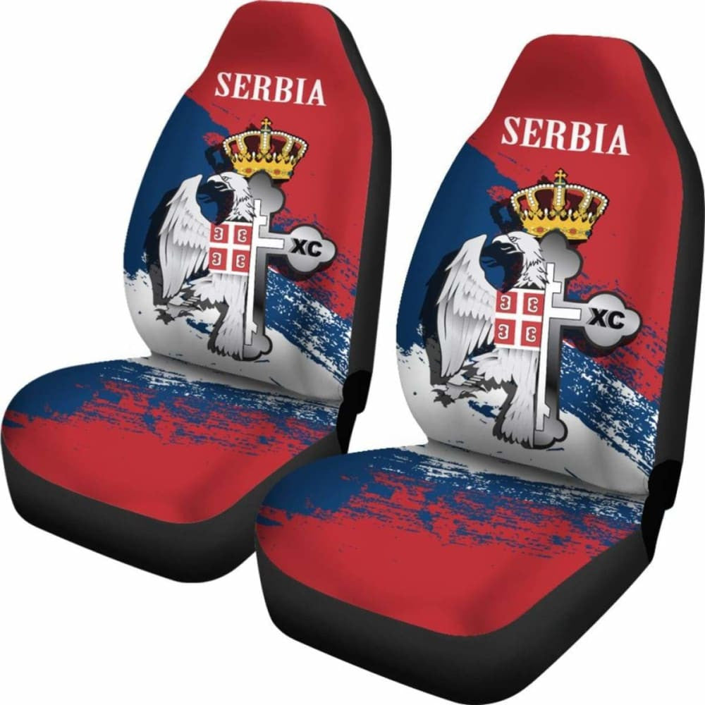 Serbia Car Seat Covers - Serbian Eagle Orthodox Cross