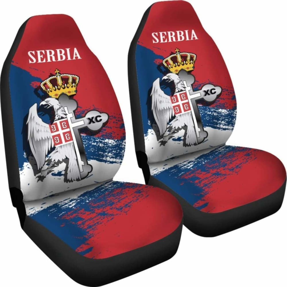 Serbia Car Seat Covers - Serbian Eagle Orthodox Cross