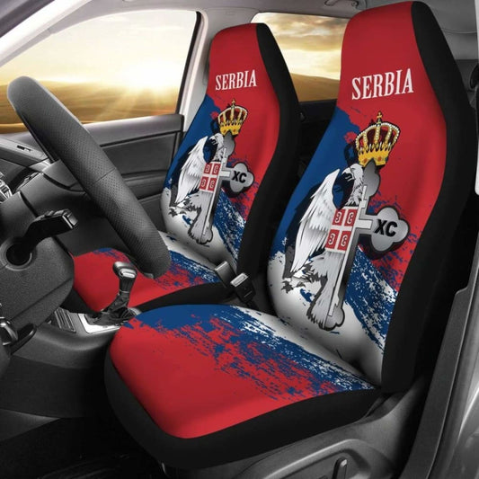 Serbia Car Seat Covers - Serbian Eagle Orthodox Cross
