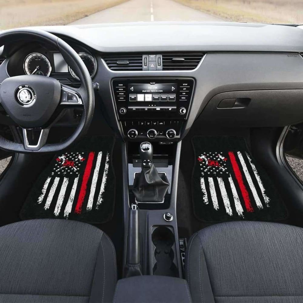 Firefighter Front And Back Car Mats Set Of