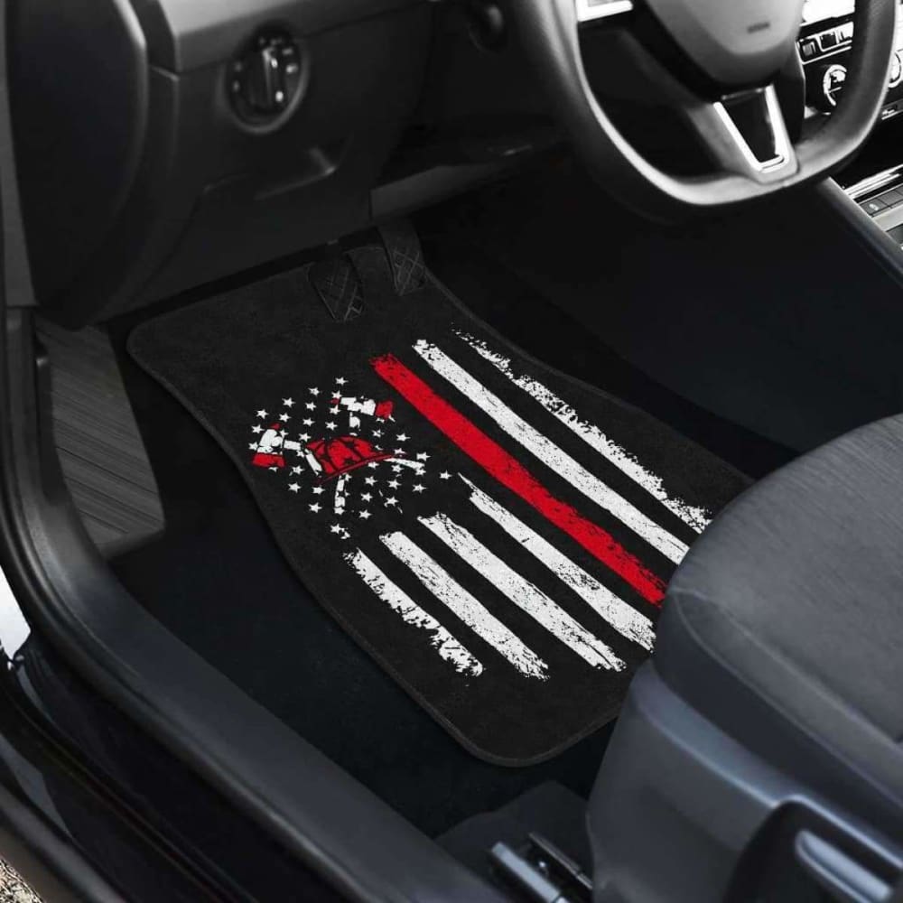 Firefighter Front And Back Car Mats Set Of