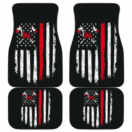 Firefighter Front And Back Car Mats Set Of