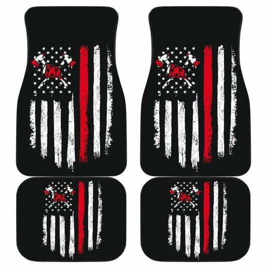 Firefighter Front And Back Car Mats Set Of