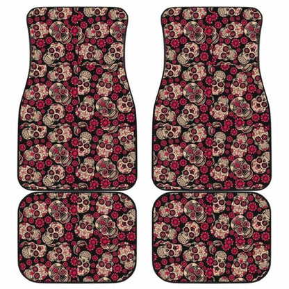 Set Of Pcs Floral Sugar Skull Car Mats