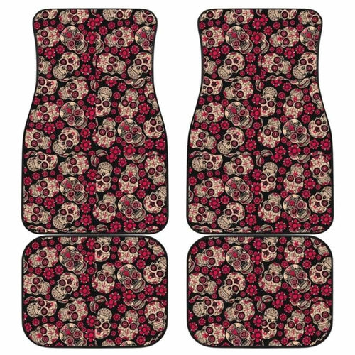 Set Of Pcs Floral Sugar Skull Car Mats
