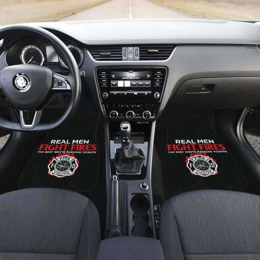 Firefighter Front And Back Car Mats Set Of