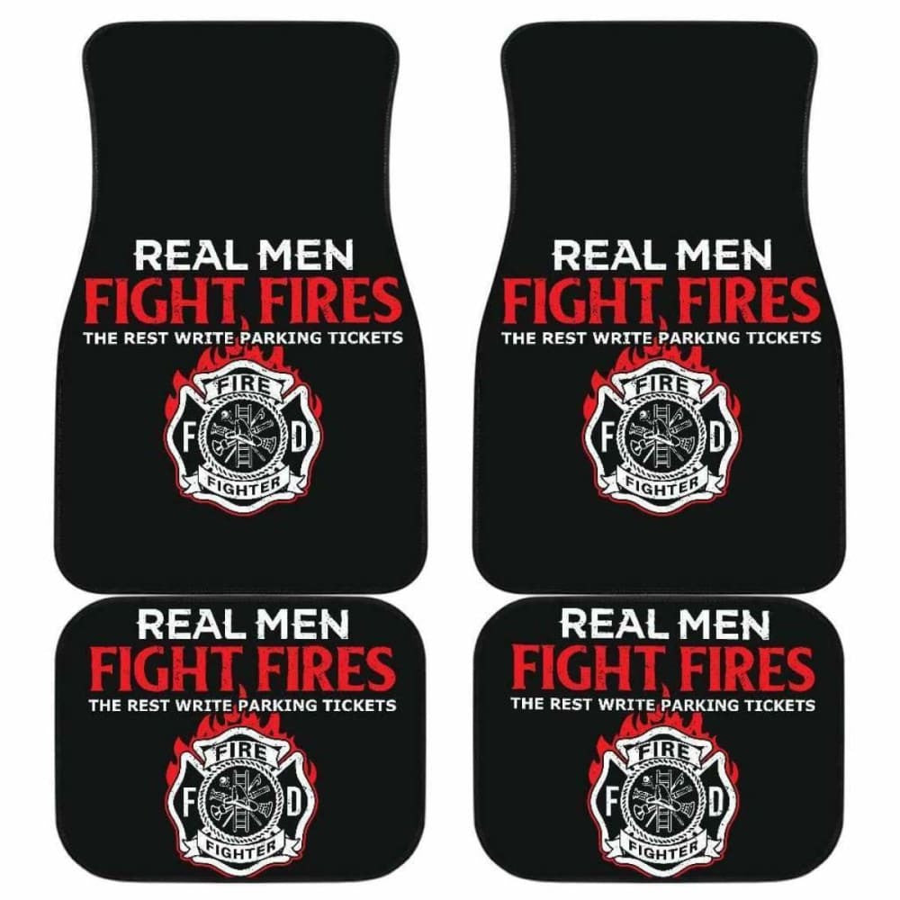 Firefighter Front And Back Car Mats Set Of