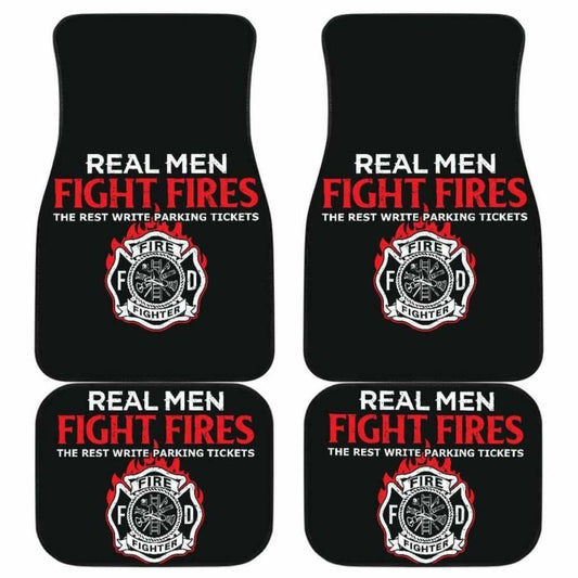Firefighter Front And Back Car Mats Set Of