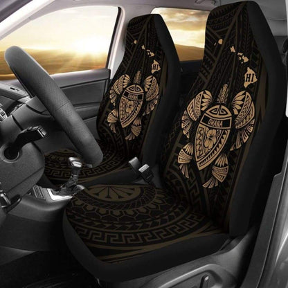 Hawaii Turtle Hibiscus Map Car Seat Covers - Gold - New -