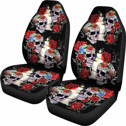 Set Pcs Sugar Skull Car Seat Cover