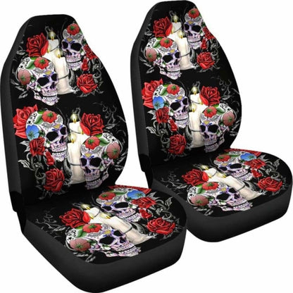 Set Pcs Sugar Skull Car Seat Cover