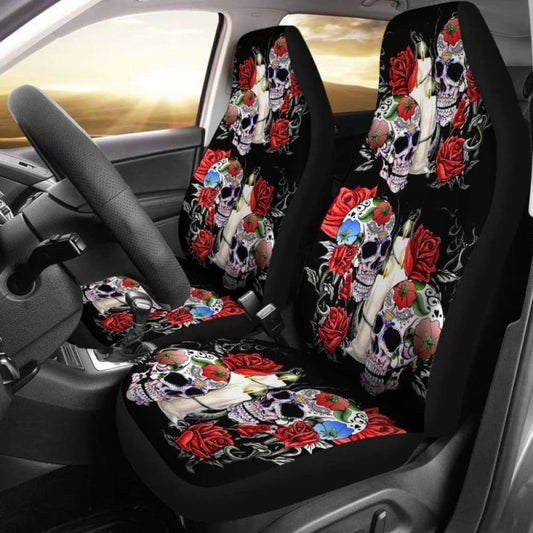 Set Pcs Sugar Skull Car Seat Cover