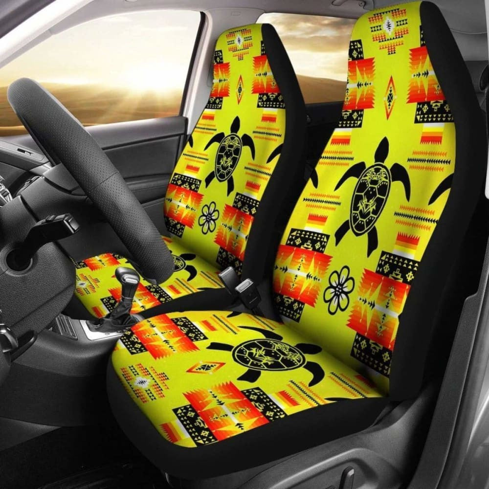 Turtle Yellow Orange Set Of Car Seat Covers