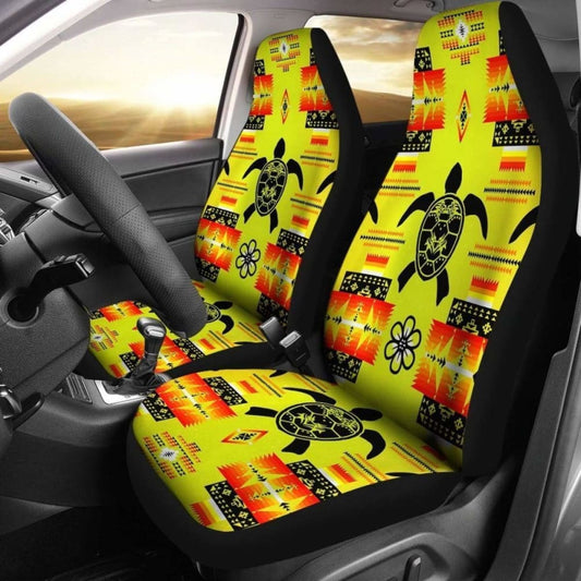 Turtle Yellow Orange Set Of Car Seat Covers
