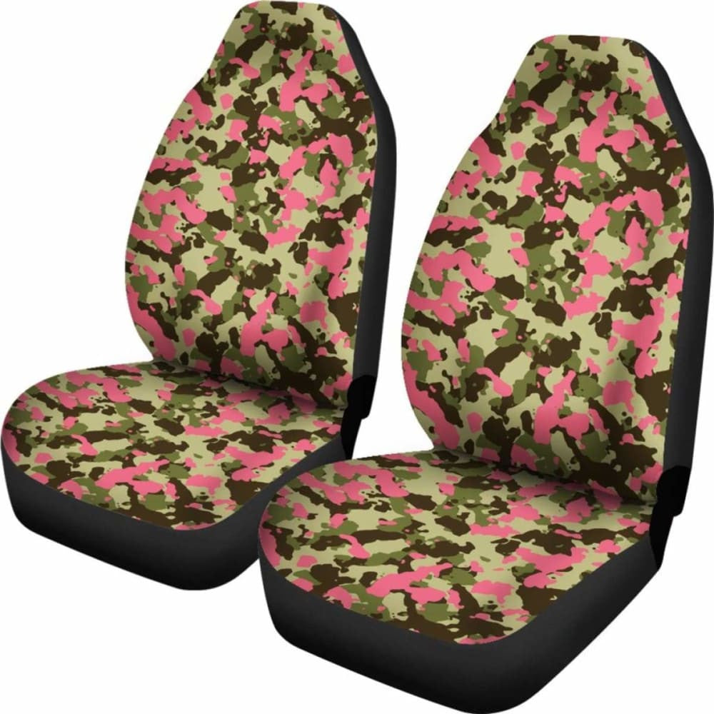 Green And Pink Camo Car Seat Cover