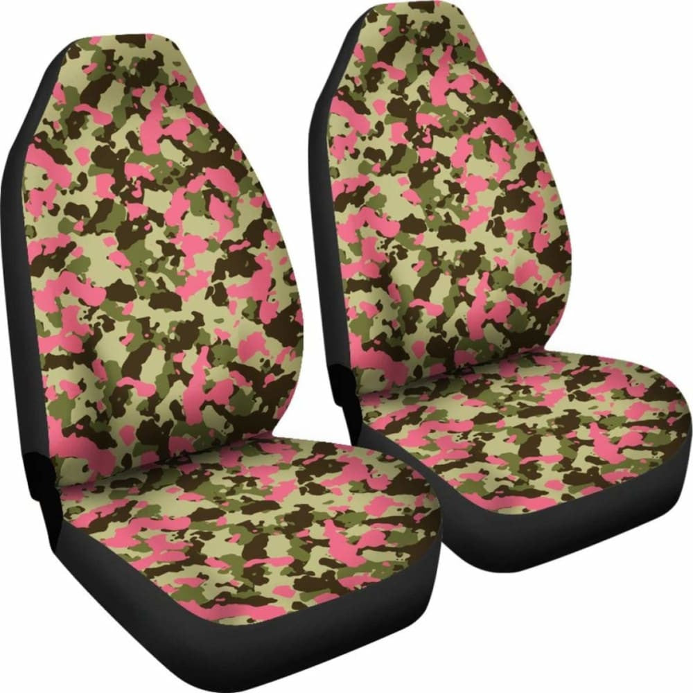 Green And Pink Camo Car Seat Cover