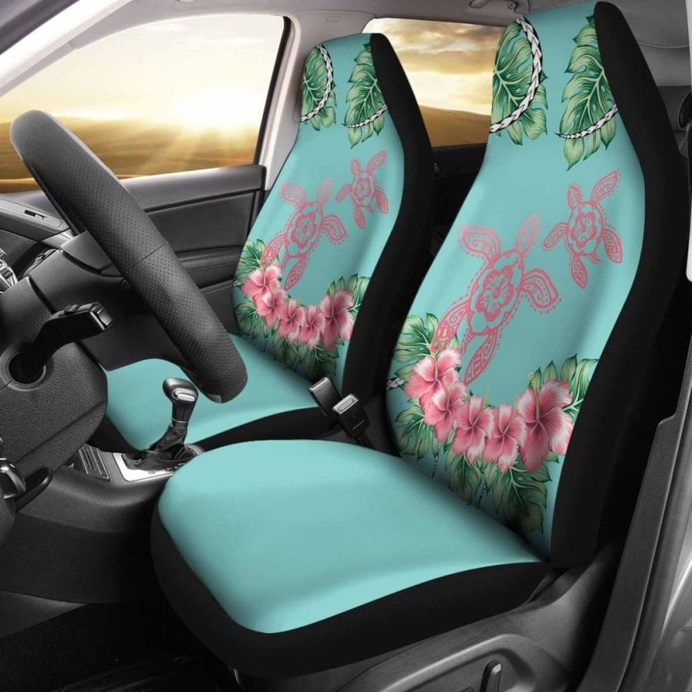 Hawaii Tropical Hibiscus Turtle Mint Style - Car Seat Cover New Awesome