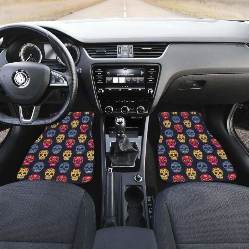 Set Of Sugar Skulls Car Mats
