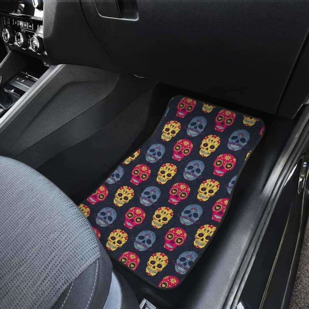 Set Of Sugar Skulls Car Mats