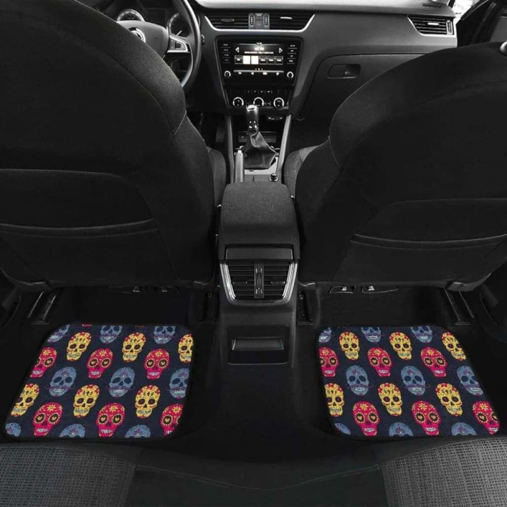 Set Of Sugar Skulls Car Mats
