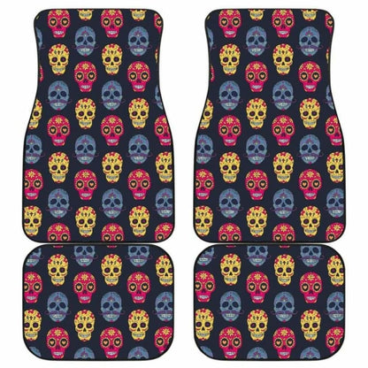 Set Of Sugar Skulls Car Mats