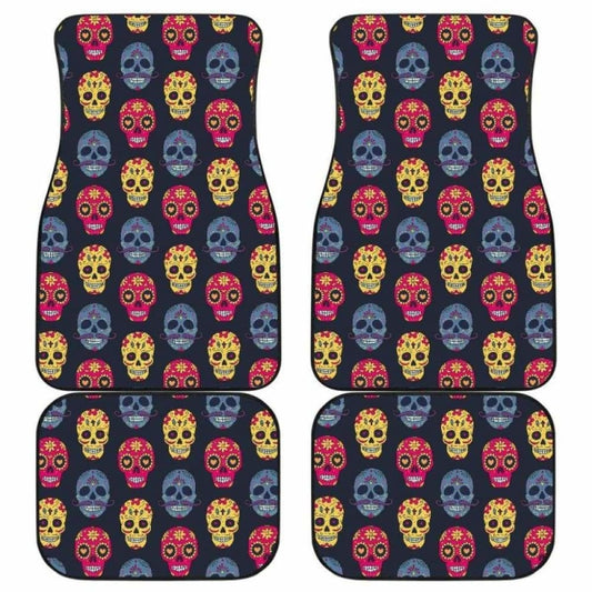 Set Of Sugar Skulls Car Mats