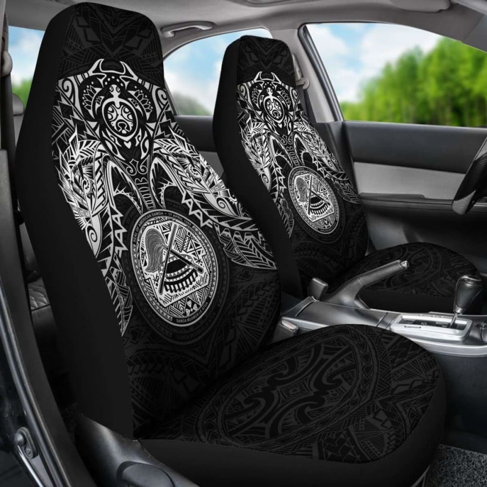 American Samoa Car Seat Covers - American Samoa Seal White Turtle Manta Ray - Amazing