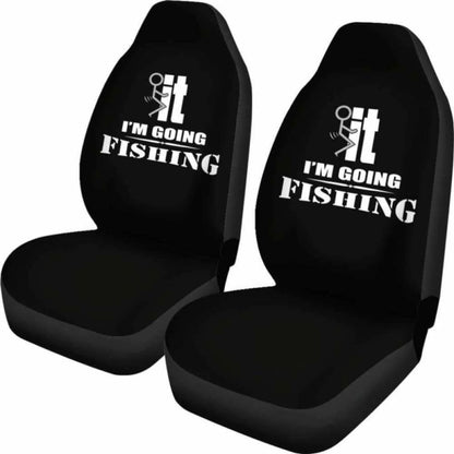 I'm Going Fishing Car Seat Covers