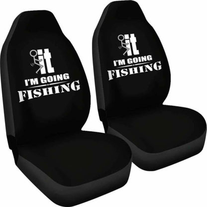 I'm Going Fishing Car Seat Covers