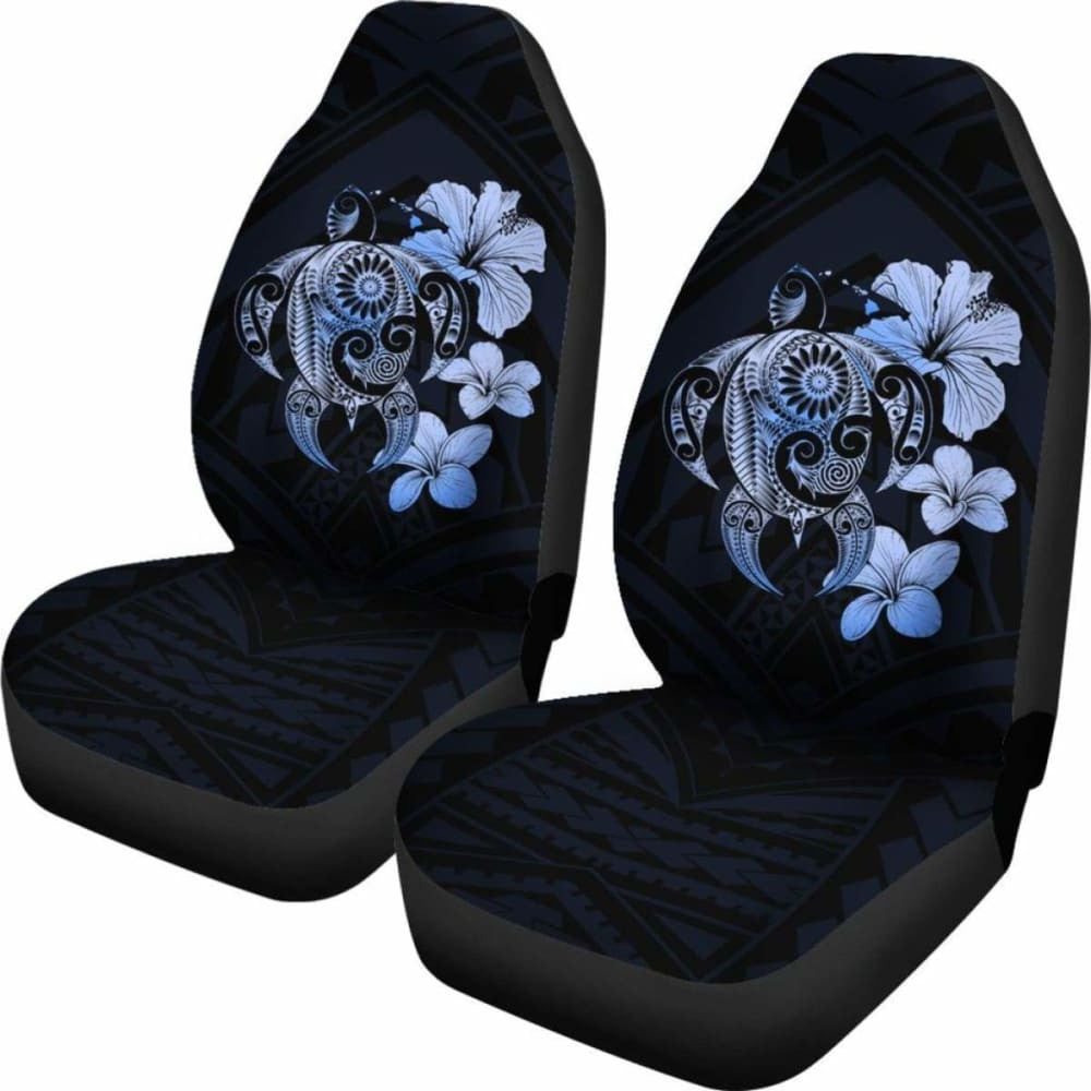 Hibiscus Plumeria Mix Polynesian Blue Turtle Car Seat Covers - New - Awesome