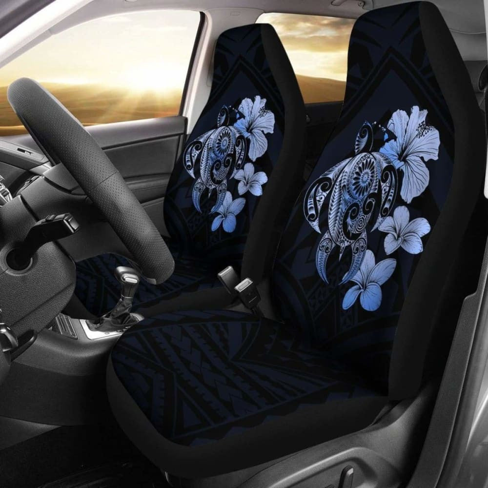 Hibiscus Plumeria Mix Polynesian Blue Turtle Car Seat Covers - New - Awesome