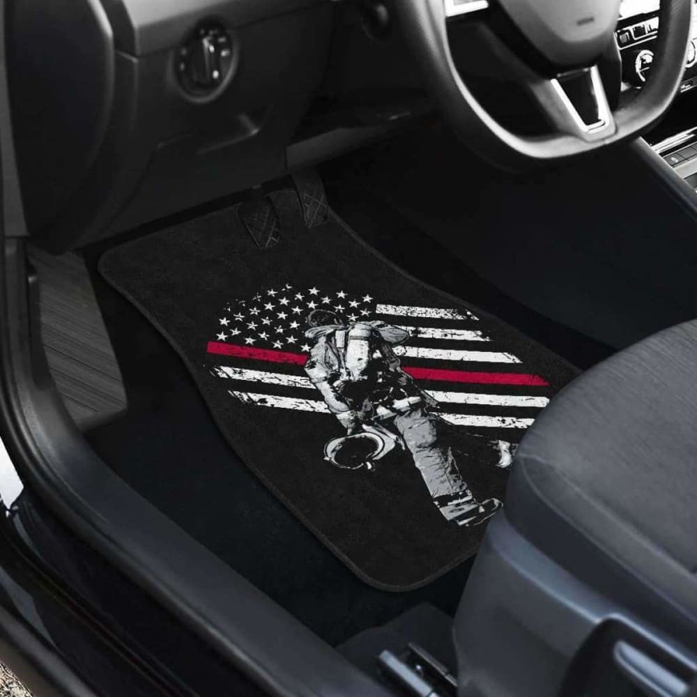 Firefighter Front And Back Car Mats Set Of
