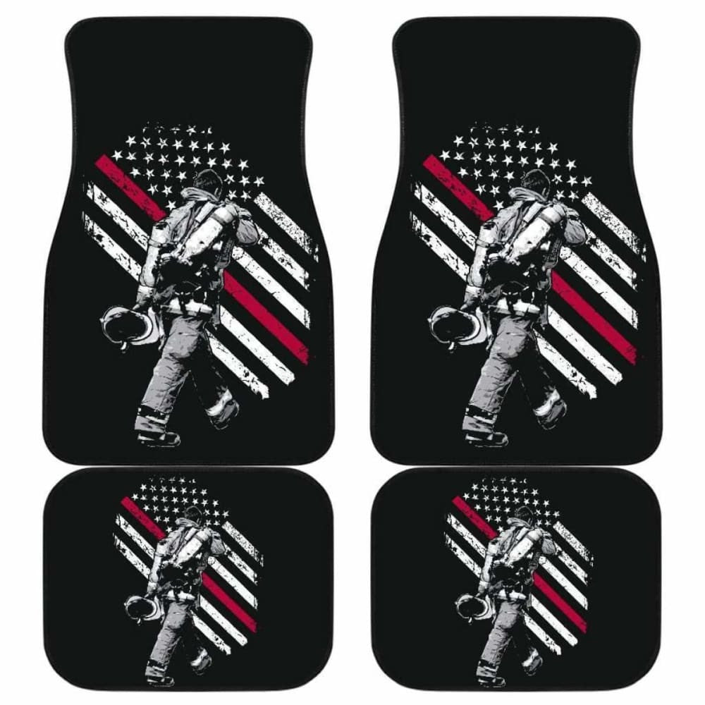 Firefighter Front And Back Car Mats Set Of