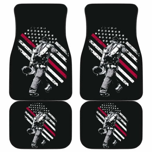 Firefighter Front And Back Car Mats Set Of