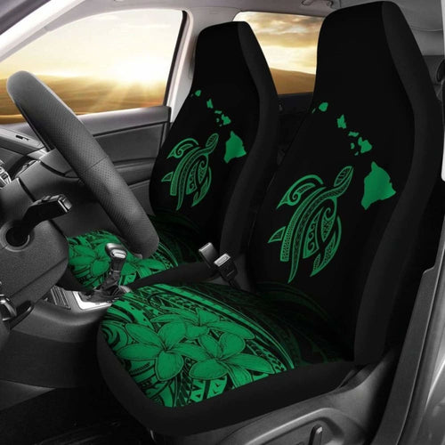 Hawaii Map Plumeria Polynesian Green Turtle Car Set Covers - New - Awesome