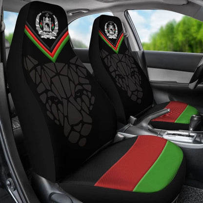 Car Seat Cover - Afghanistan Coat Of Arm And Flag, Leopard Patterns -