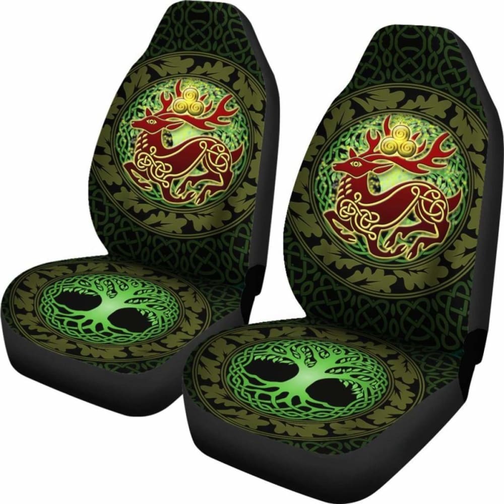 Celtic Deer With Tree Of Life Car Seat Covers - The God Of The Forest