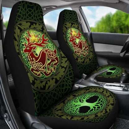 Celtic Deer With Tree Of Life Car Seat Covers - The God Of The Forest